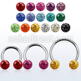 cbmf8l barbell circular diametro acero 316l bolas 8mm multi cristal usar como arete distribuidor mayorista