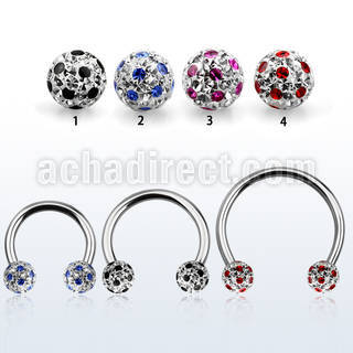 cbmfa6l barbell circular diametro acero 316l bolas 6mm multi cristal ferido puntos usar como arete distribuidor mayorista