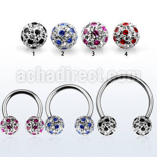 cbmfa8l barbell circular diametro acero 316l bolas 8mm multi cristal ferido puntos usar como arete distribuidor