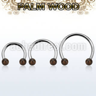 cbmpl5l barbell circular diametro acero 316l condos bolars 5mm madera palma usar como arete al por mayor