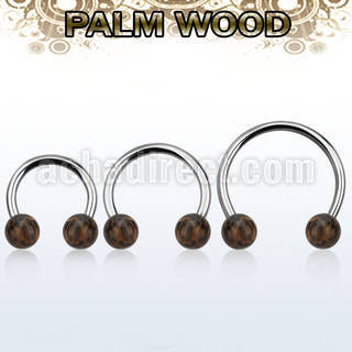 cbmpl8l barbell circular diametro acero 316l bolas 8mm madera palma usar como arete distribuidor