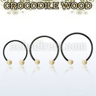 cbmtcr5l barbell circular diametro acero 316l anodizado bolas 5mm madera cocodrilo usar como arete mayorista