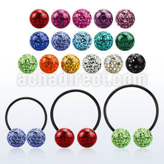 cbmtf10l barbell circular diametro acero 316l anodizado negro bolas multi cristal 10mm venta