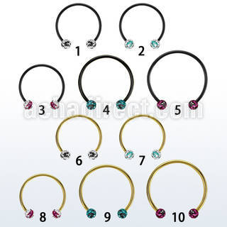 cbmtfc5l barbell circular diametro acero 316l anodizado bolas 5mm multi cristal ferido rayas cebra usar como arete mayorista