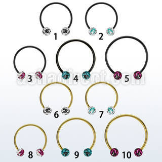 cbmtfc6l barbell circular diametro acero 316l anodizado bolas 6mm multi cristal ferido rayas cebra usar como arete mayorista