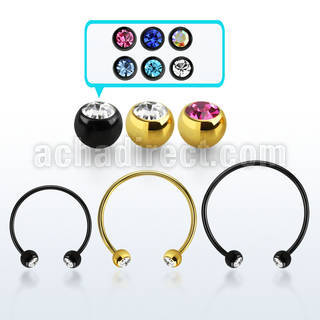 cbmtjb5l barbell circular diametro acero 316l anodizado bolas 5mm joya cristal bisel usar como arete distribuidor mayorista