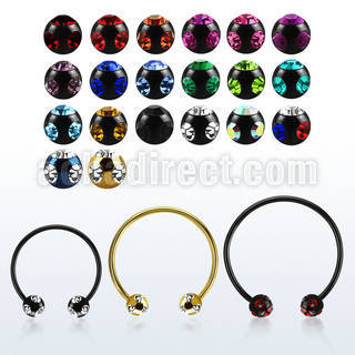 cbmtmj6l xxl anodized steel cbr, 14g w 6mm multi jewel balls