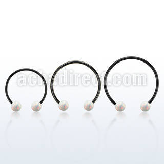 cbmtop5l barbell circular diametro acero 316l anodizado con bolas 5mm opalo usar como arete mayorista