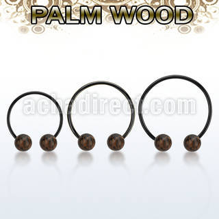 cbmtpl8l barbell circular diametro acero 316l anodizado bolas 8mm madera palma usar como arete distribuidor