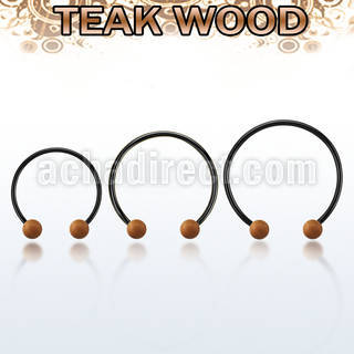cbmtte5l barbell circular diametro acero 316l anodizado bolas 5mm madera teca usar como arete venta