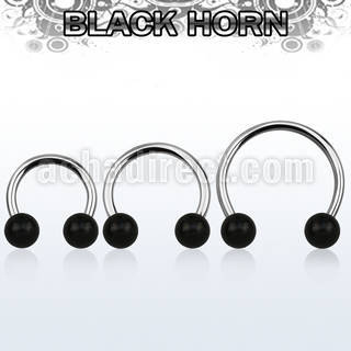 cbmwk8l barbell circular diametro acero 316l bolas 8mm cuerno negro usar como arete mayorista