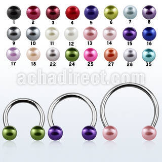 cbpr6l barbell circular diametro acero 316l bolas 6mm falsa perla usar como arete distribuidor mayorista