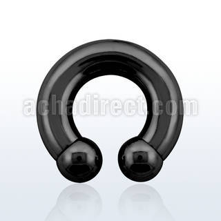 cbrt0 barbell circular acero quirurgico pvd negro 8mm bolas 12mm rosca interna mayorista
