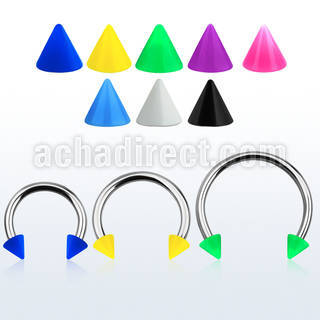cbsacn5l barbell circular diametro acero 316l conos 5mm acrilico color solido usar como arete distribuidor