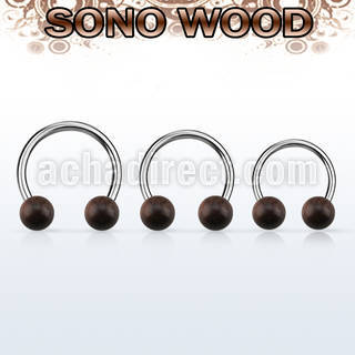 cbsn5 barbell circular organico barra acero 316l bolas madera sono 5mm mayorista