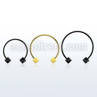 cbstdi4l xxl anodized steel circular barbell, 16g w 4mm dices