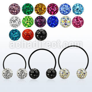 cbstf8l xxl anodized steel cbr, 16g w 8mm multi crystal balls