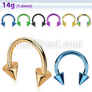 cbtcn anodized 316l steel circular barbell with a 5mm cone