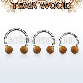cbte5 barbell circular organico barra acero 316l bolas madera teca 5mm distribuidor mayorista