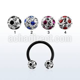 cbtfr5a barbell circular acero quirurgico anodizado bolas multi cristal 5mm cion puntos distribuidor