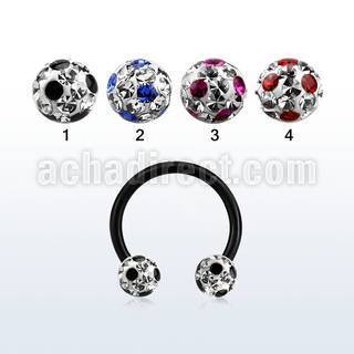 cbtfr6a barbell circular acero quirurgico anodizado bolas 6mm multi cristal puntos distribuidor