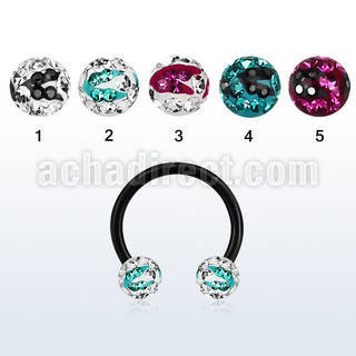 cbtfr6c barbell circular acero quirurgico 316l anodizado bolas multi cristal 6mm rayas cebra distribuidor