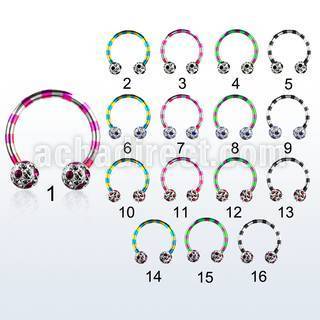 cbtlfr5a barbell circular acero quirurgico pvd rayas cebra bolas 5mm multi cristal ferido puntos mayorista