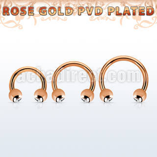 cbttc4 barbell circular acero 316l pvd oro rosa bolas 4mm joya bisel bola 6mm lisa al por mayor