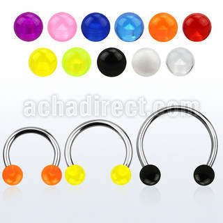 cbuvb6l barbell circular diametro acero 316l bolas 6mm acrilico uv usar como arete mayorista