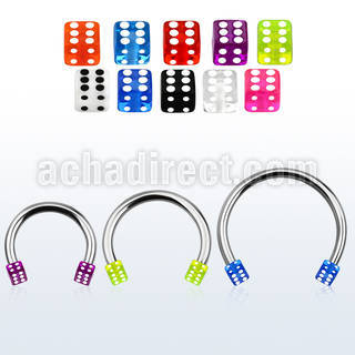 cbuvdi4l barbell circular diametro acero 316l dados 4mm acrilico uv usar como arete distribuidor mayorista