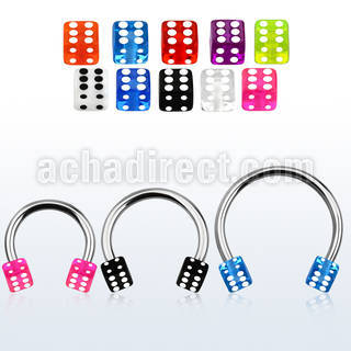 cbuvdi6l barbell circular diametro acero 316l dados 6mm acrilico uv usar como arete distribuidor