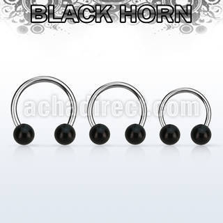 cbwk5 barbell circular organico barra acero 316l bolas cuerno negro 5mm venta