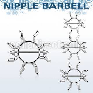 cnnp104 pezonera sol estilo janet jackson barbell acero quirurgico conos 5mm mayorista