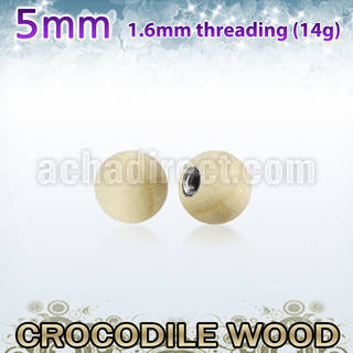 crball5 bola madera cocodrillo 5mm rosca acero quirurgico al por mayor