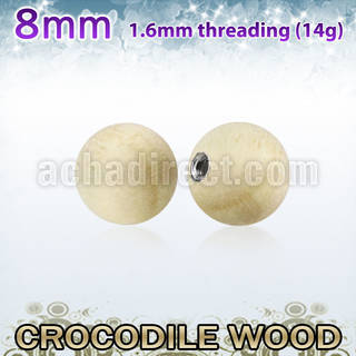 crball8 bola madera cocodrilo 8mm rosca acero quirurgico mayorista