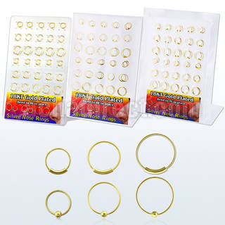 d18gnh display 60 aros nariz plata esterlina bola oro 18 kts 0 6mm venta