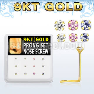 d9gsc12 caja 12 piercing nariz l oro 9 kts 0 6mm zirconia redondas 1 5mm 2mm venta