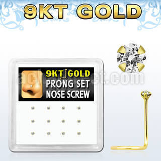 d9gsc1 caja 12 piercing nariz l oro 9 kts 0 6mm zirconia clara redonda 1 5mm distribuidor mayorista