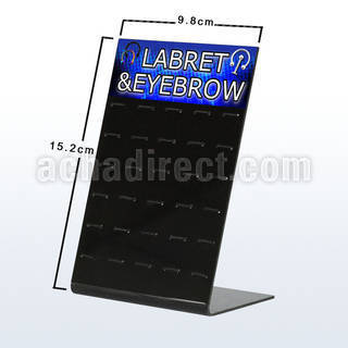 dac65 display acrilico vacio negro banda elastica capacidad sujetar 30 piercings al por mayor