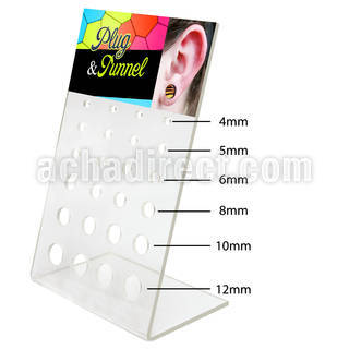 dac84 display acrilico piercings display vacio 24 agujeros plugs tornillo dilataciones tunel 4mm 12mm distribuidor