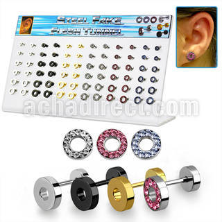 dacb140 polished steel anodized 316l steel fake flesh tunnels