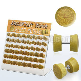 dacb171 display acrilico 48 plugs falsos madera jaca barra acero quirurgico 8mm 10mm al por mayor
