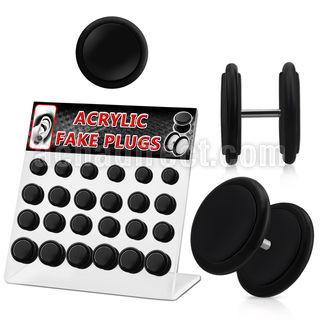 dacb56 board of black acrylic illusion fake plug with o ring