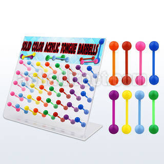dacb99 board of flex acrylic tongue barbell with colored ball