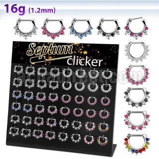 dapg185 board with 48 pcs of crystal studded septum clickers