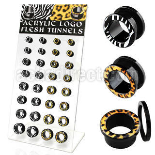 dapg18 board of acrylic flesh tunnel with zebra leopard fur