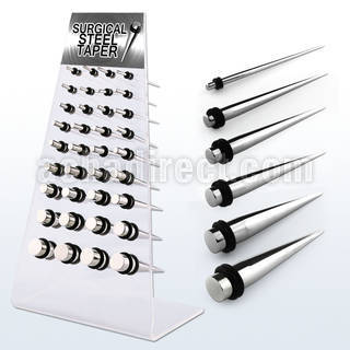dapg48 display 36 expansores acero quirurgico espejo pulido anillos goma dobles 1 venta