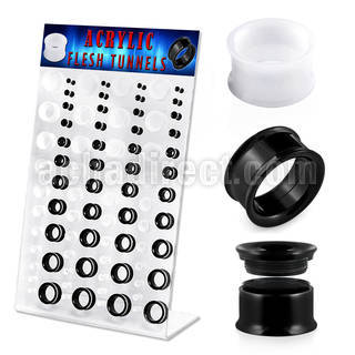 dapg69 display acrilico 88 dilataciones tunel acrilicas tornillo interno blanco negro 3mm 20mm venta
