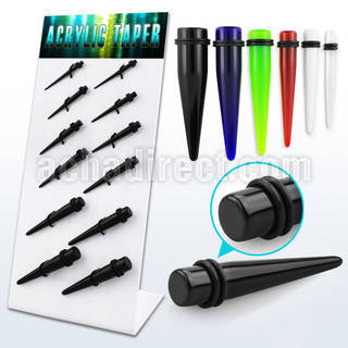 dapg86 display 12 expansores acrilicos anillos goma dobles 3mm 10mm. un color por display venta