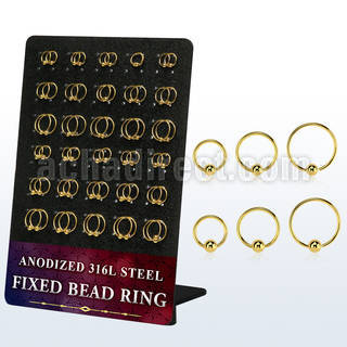 dbedr4 display 60 gold aro cuenta fija acero 316l anodizados 2.5 bola 3mm venta